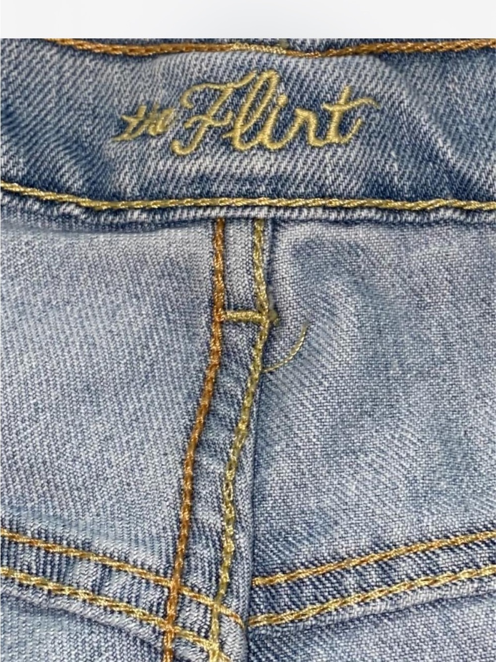 Old Navy Light Blue Denim Jeans with Gold Stitching - Picture 4 of 5